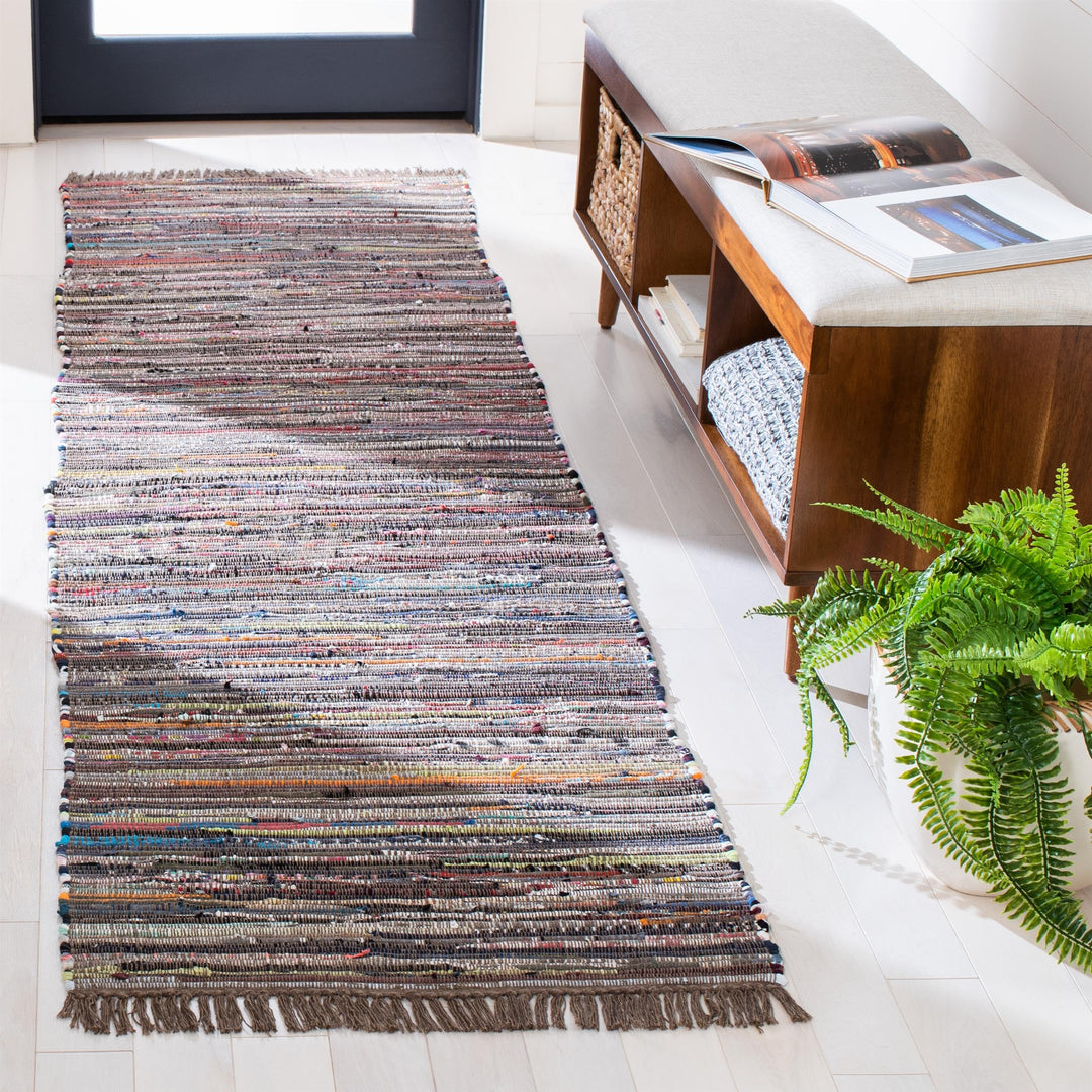 SAFAVIEH Rag Rug Collection Runner Rug - 2'3" x 6' Rust & Multi Handmade Boho - Diamond Home USA