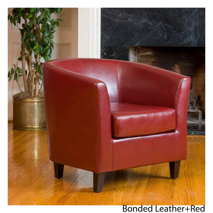 Great Deal Furniture Petaluma Oxblood Red Leather Club Chair 1/2 by 28 by - Diamond Home USA