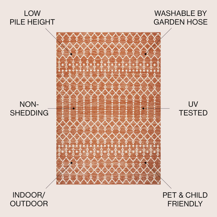 JONATHAN Y Trebol Moroccan Geometric Textured Weave Indoor/Outdoor Area Rug