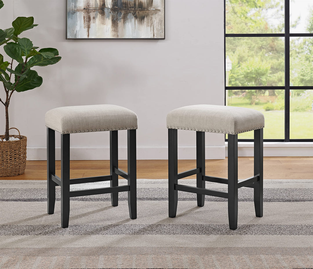 Martin Svensson Home Cordero Black 25" Tall Counter Height Bar Stool with - Diamond Home USA