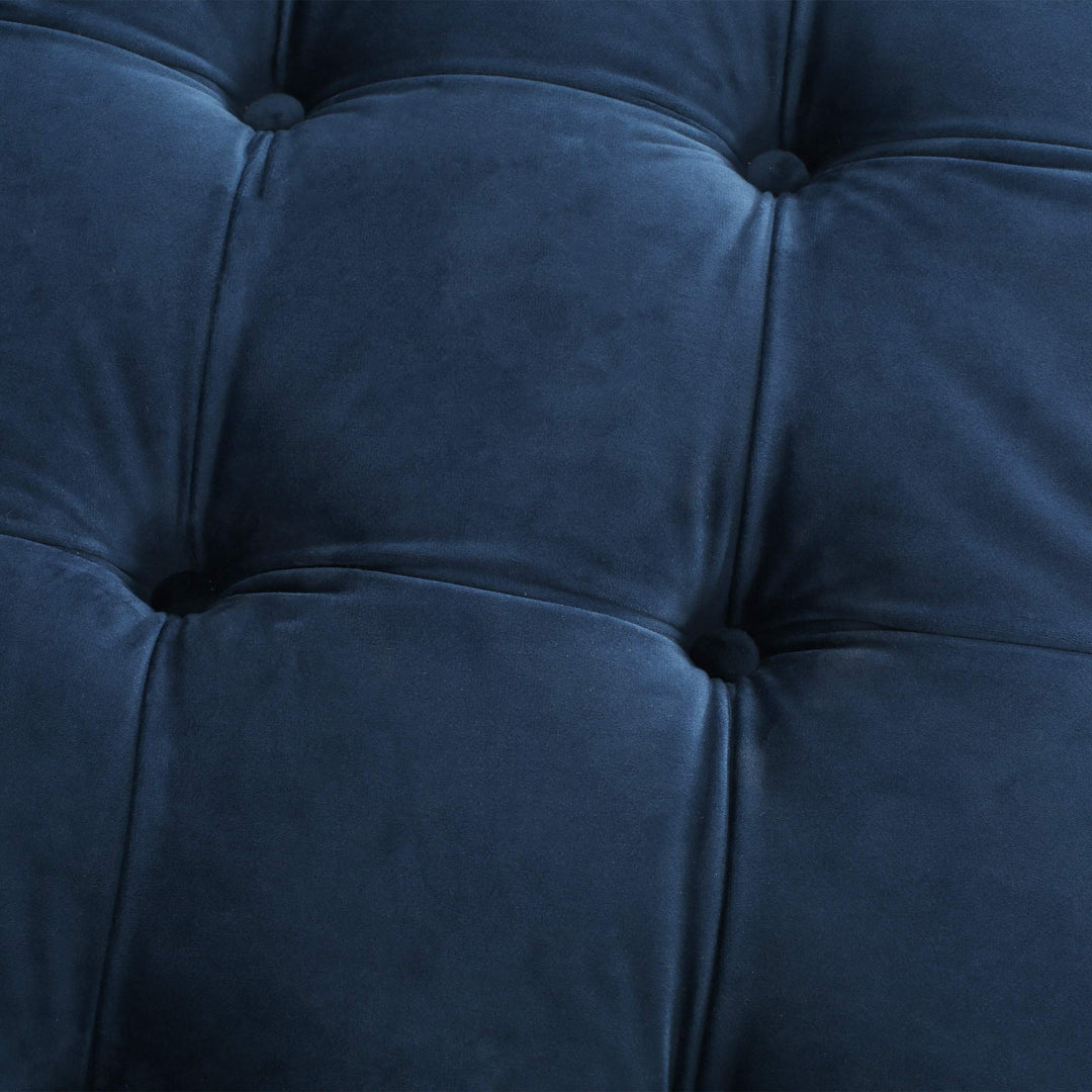 Christopher Knight Home Sabina Round Tufted Velvet Ottoman Blue - Diamond Home USA