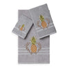 3 Piece Grey White Beach Theme Towel Set Gray Tropical Pattern Towels