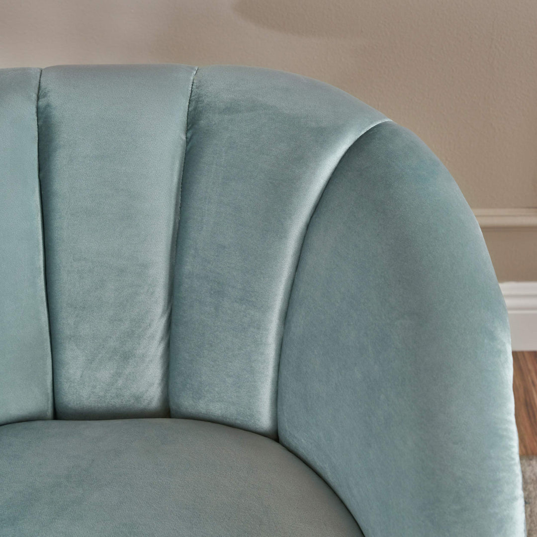 Christopher Knight Home Amaia Modern Velvet Club Chair Seafoam Blue / Walnut - Diamond Home USA