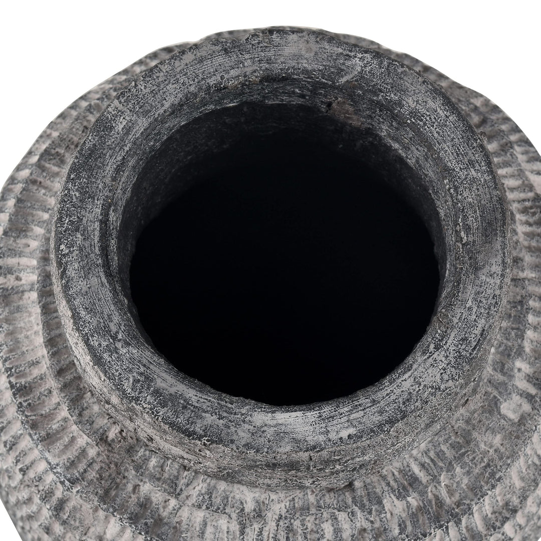 Vase Medium Grey Transitional Ceramic - Diamond Home USA