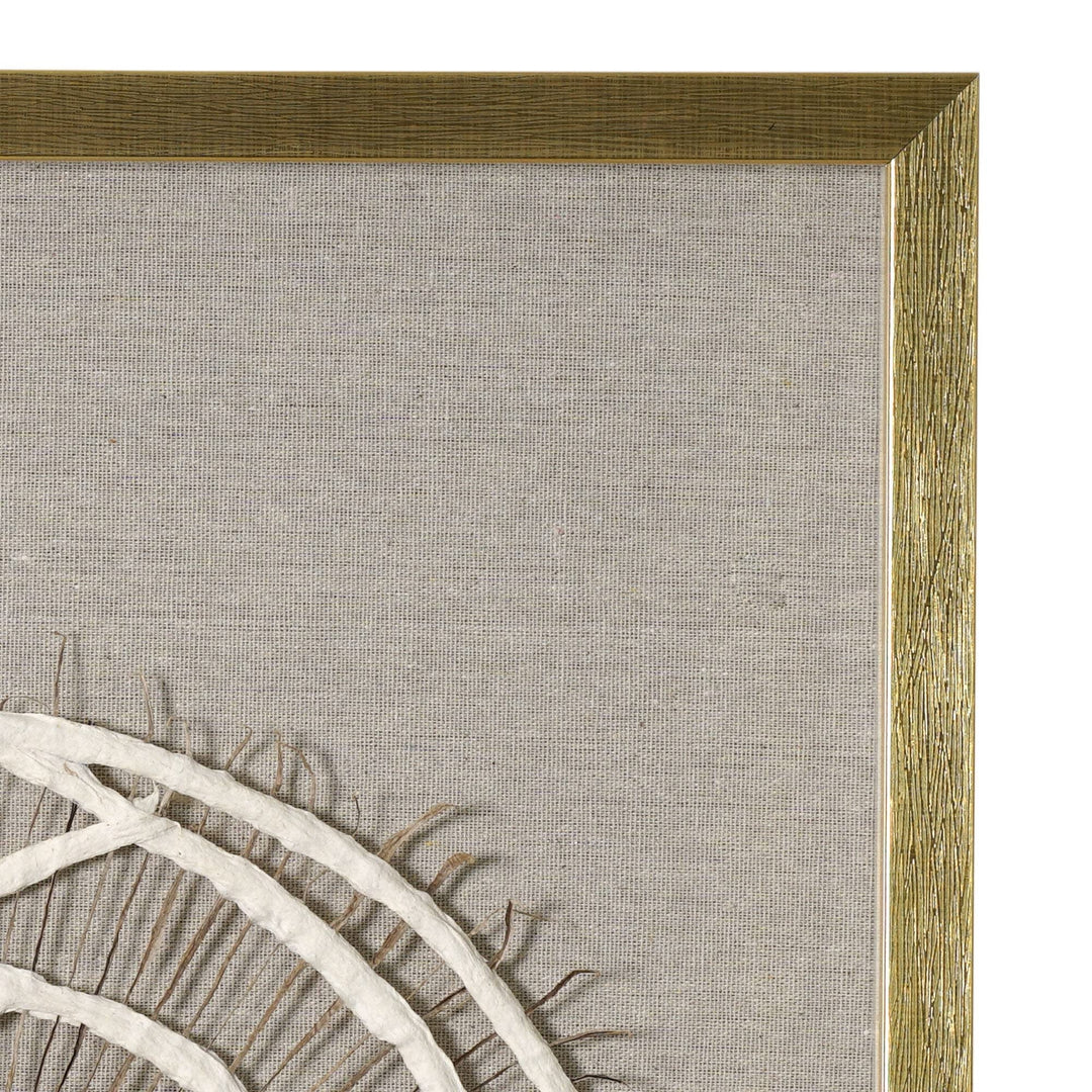 Boho Handmade Framed Paper Shadow Box Wall Art 23.75" X 35.5" Brown Bohemian - Diamond Home USA