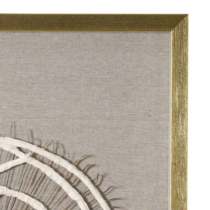 Boho Handmade Framed Paper Shadow Box Wall Art 23.75" X 35.5" Brown Bohemian - Diamond Home USA