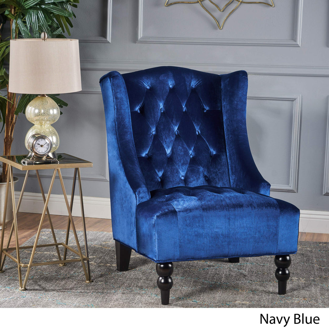 Christopher Knight Home Toddman High-Back Velvet Club Chair Navy Blue - Diamond Home USA