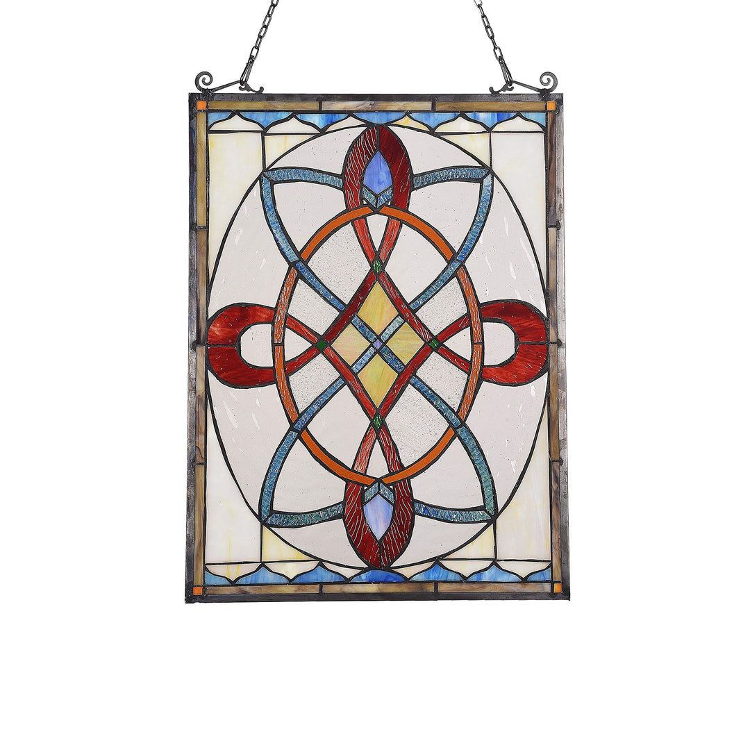Tiffany Style Window Panel/suncatcher Multi Color Traditional Rectangular - Diamond Home USA