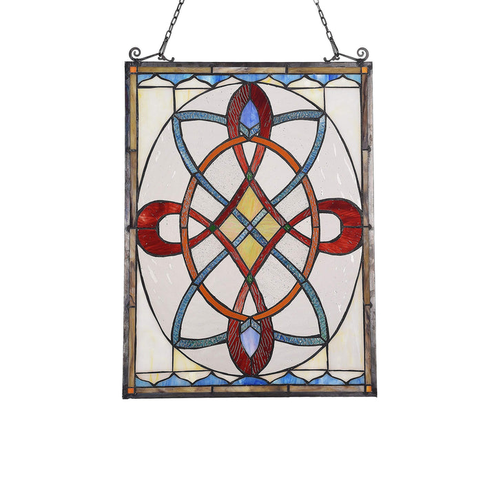 Tiffany Style Window Panel/suncatcher Multi Color Traditional Rectangular - Diamond Home USA