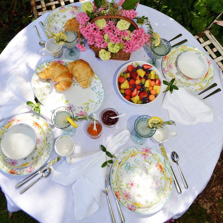 Euro 15" Oval Serving Platter - 15.5 X 11.38 1.46 Multi Color Pink White - Diamond Home USA