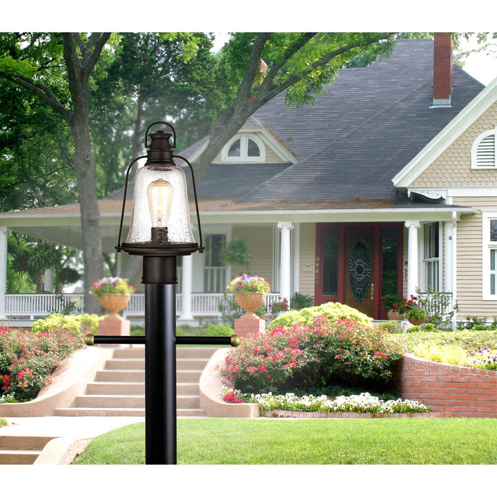 One-light Outdoor Post-top Fixture Oil Rubbed Bronze Finish with Highlights