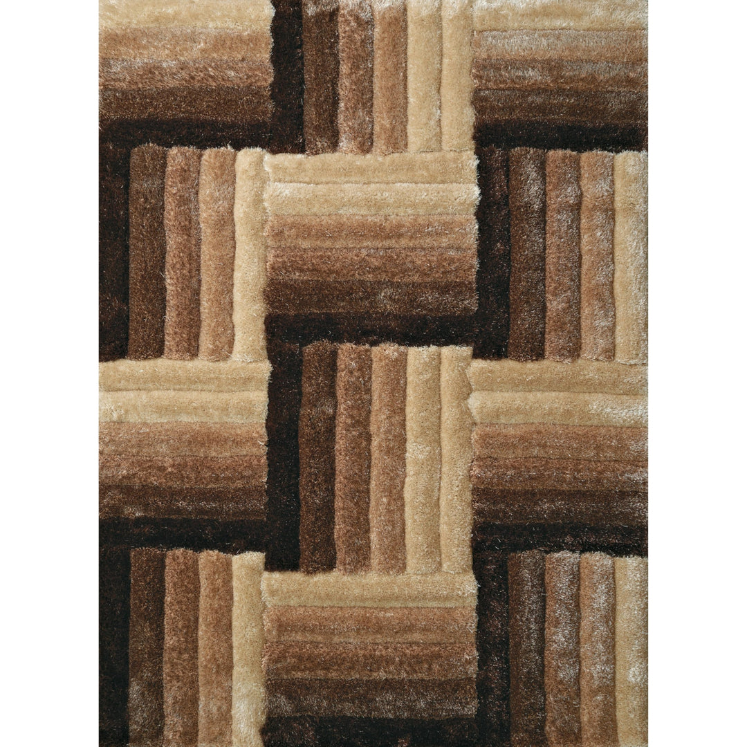 Westfield Home Posh Ditto Ultra Plush Shag Area Rug Beige/Brown 1'10 3'1 2' - Diamond Home USA