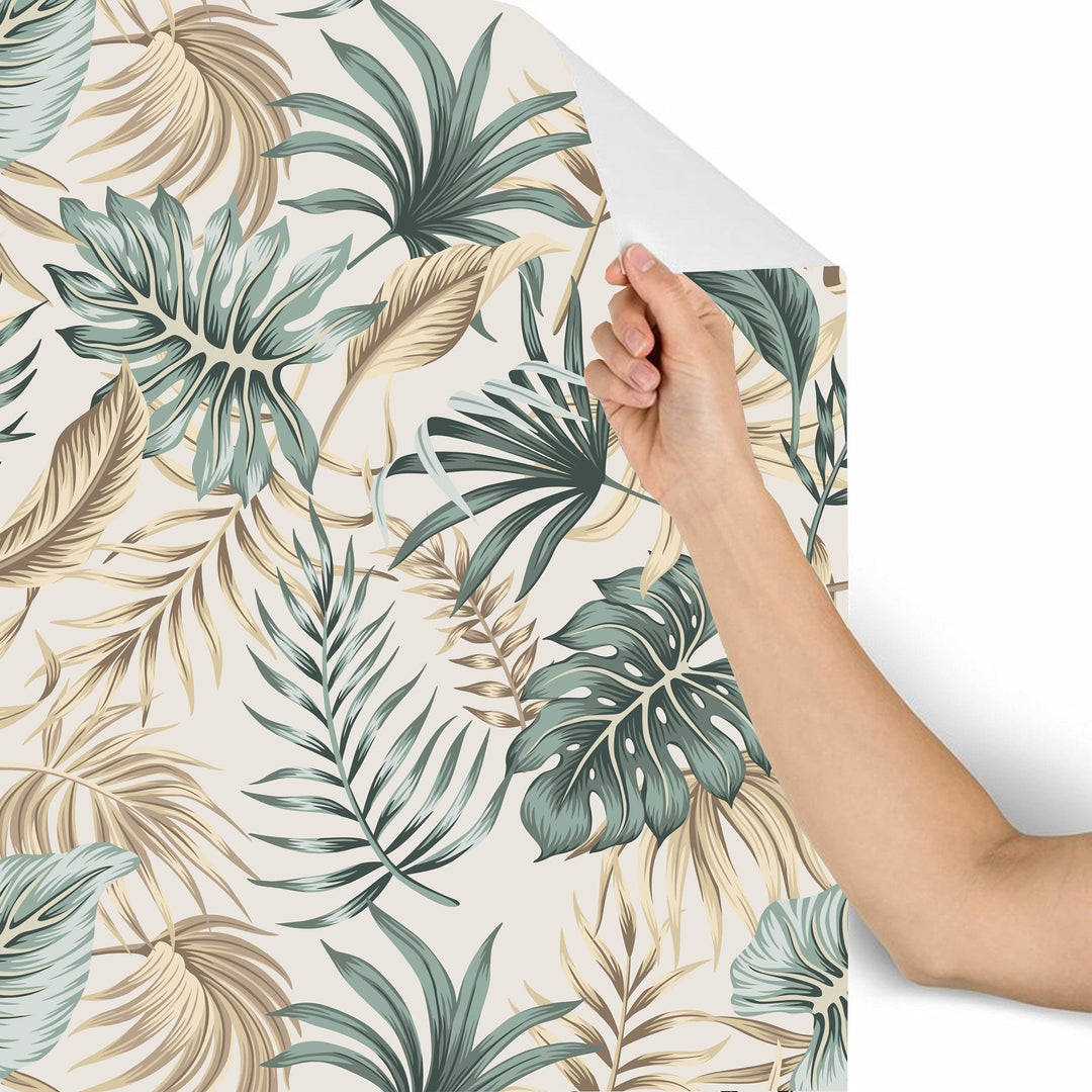 Exotic Chinoiserie Removable Wallpaper 10'ft H X 24''inch W Cream Tropical - Diamond Home USA