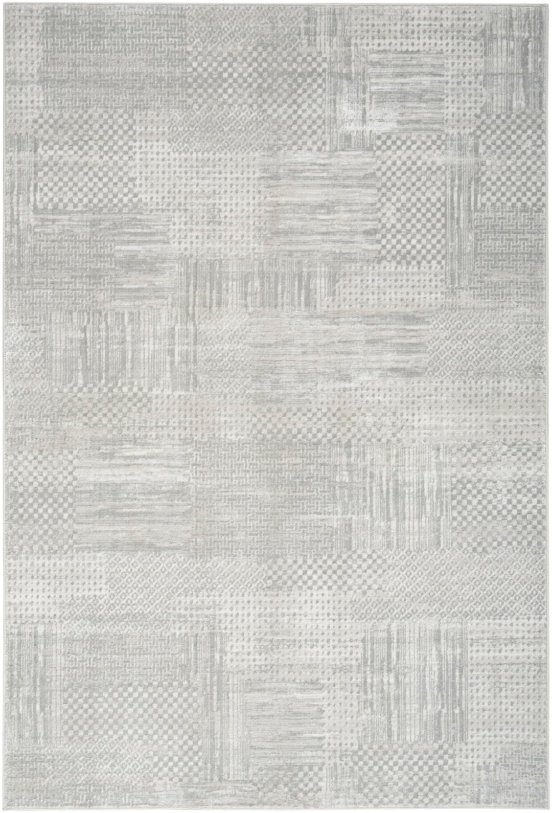 Nourison Glam Abstract Silver Grey 7'10" x 9'10" Area Rug Easy Cleaning Non - Diamond Home USA
