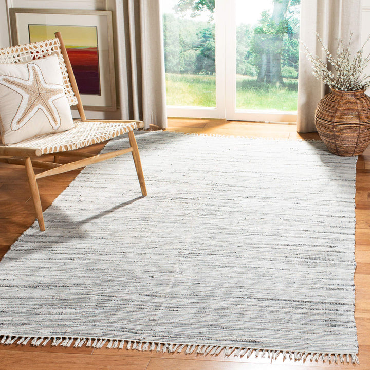 SAFAVIEH Rag Rug Collection Accent Rug - 3' x 5' Grey Handmade Boho Stripe