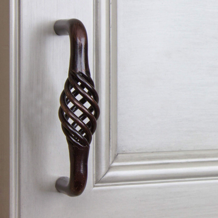 3-inch Screw Center Twisted Birdcage Cabinet Hardware Pull - Oil Rubbed Bronze - Diamond Home USA
