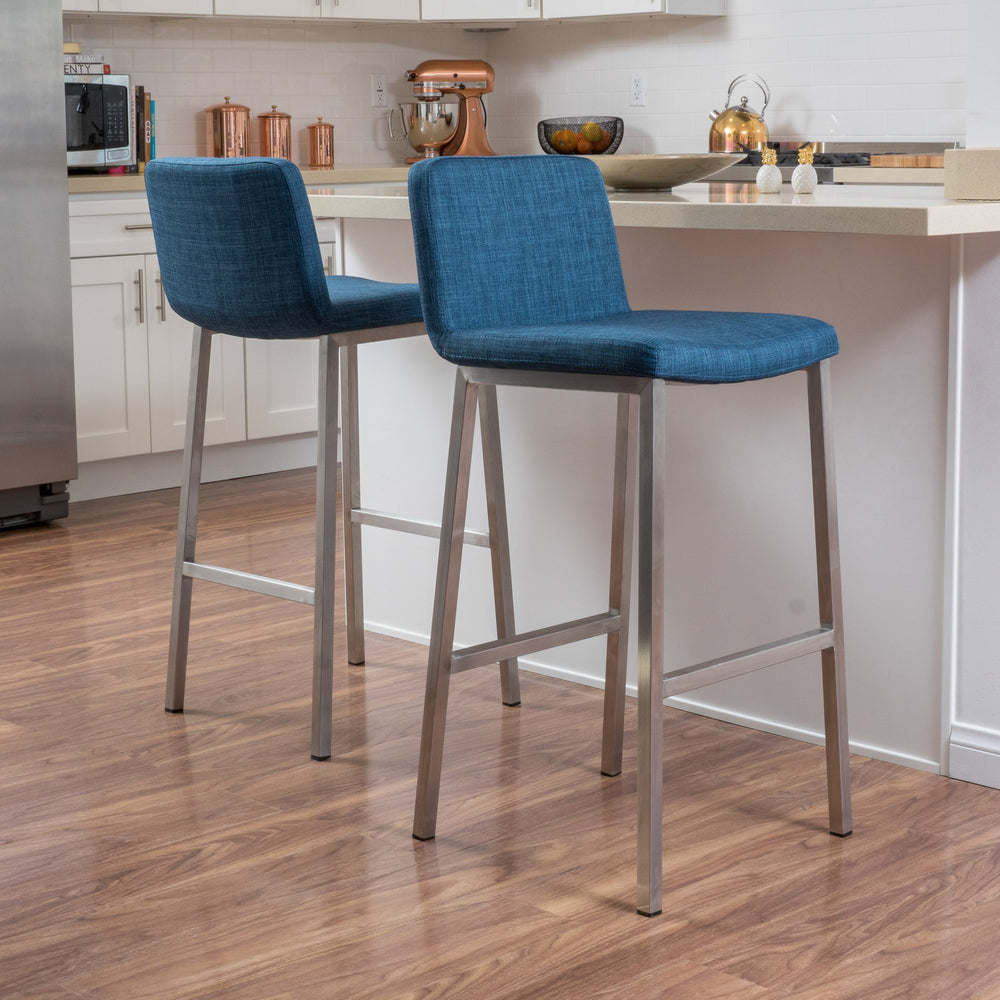 Christopher Knight Home Sabiniano Fabric Barstools 2-Pcs Set Blue - Diamond Home USA