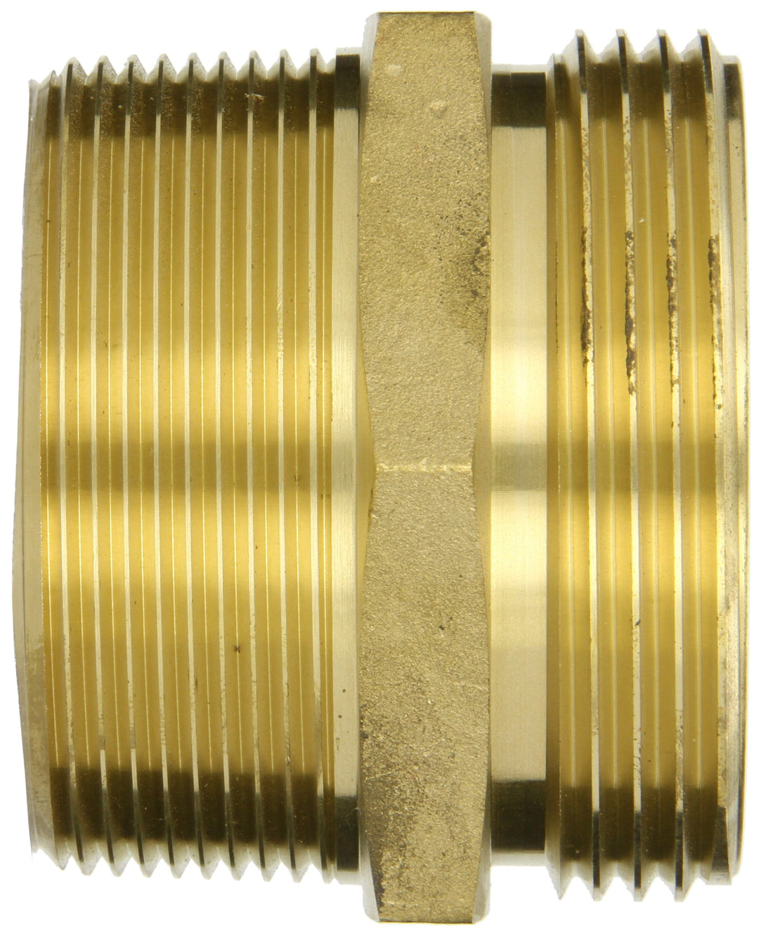 Moon 358-3063021 Brass Fire Hose Adapter Nipple 3" NPT Male x 3" NH Male - Diamond Home USA