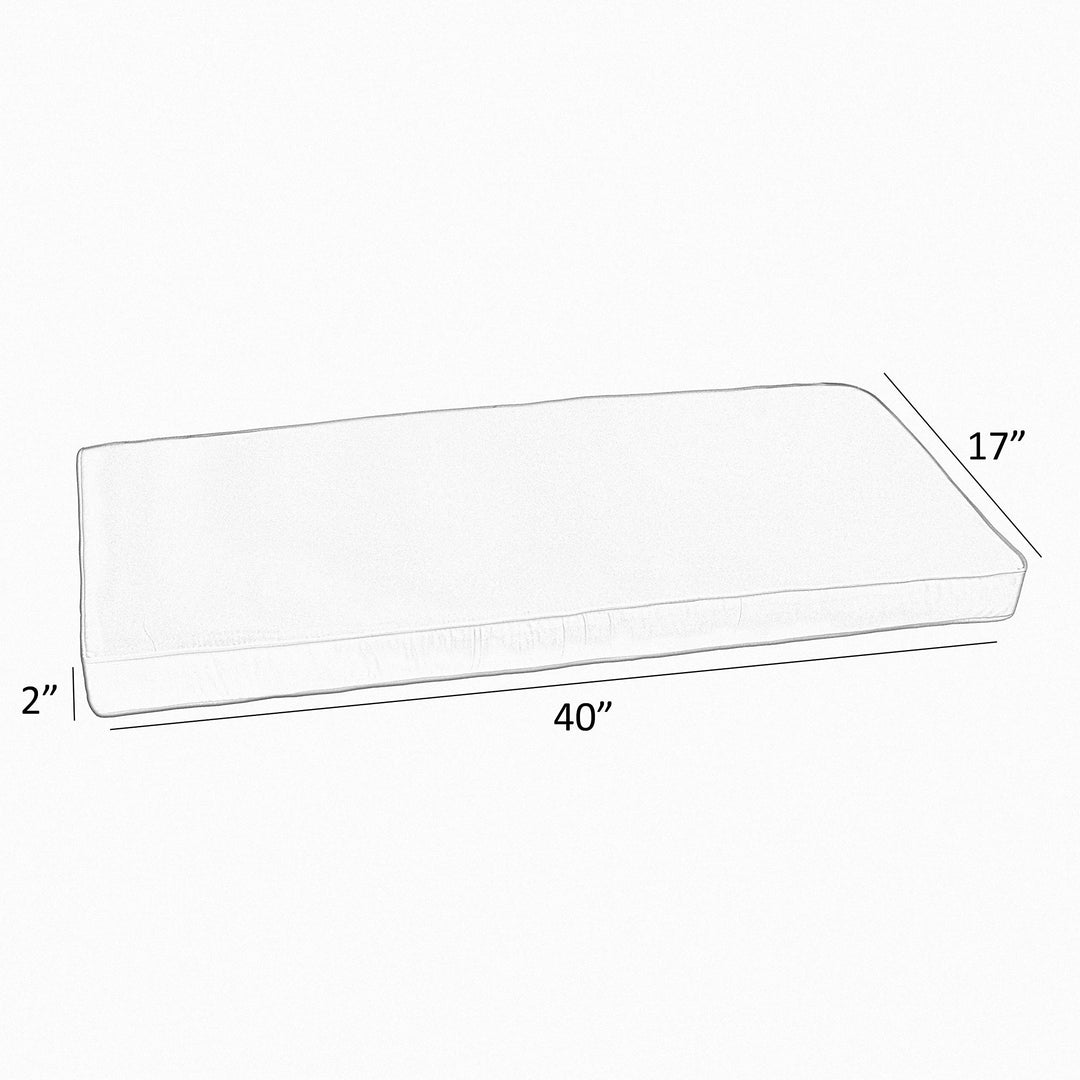 Indigo Indoor/Outdoor Corded Bench Cushion 40 in X 17 I Blue Red White triped - Diamond Home USA