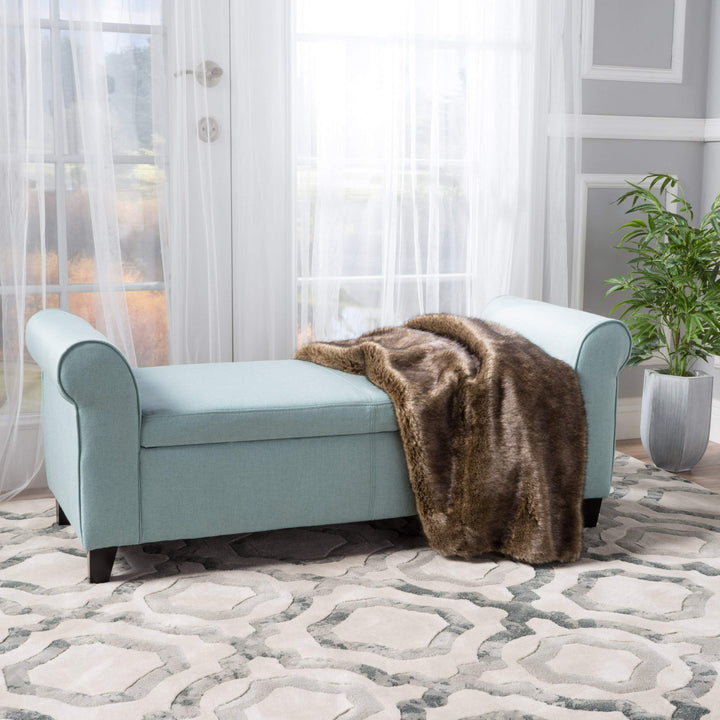 Christopher Knight Home Danbury Armed Fabric Storage Bench Dark