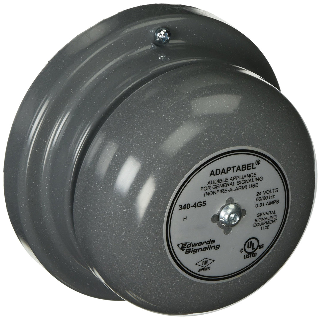 Edwards-Signaling-340-4G5 Bell 24VAC 0.250A Gray