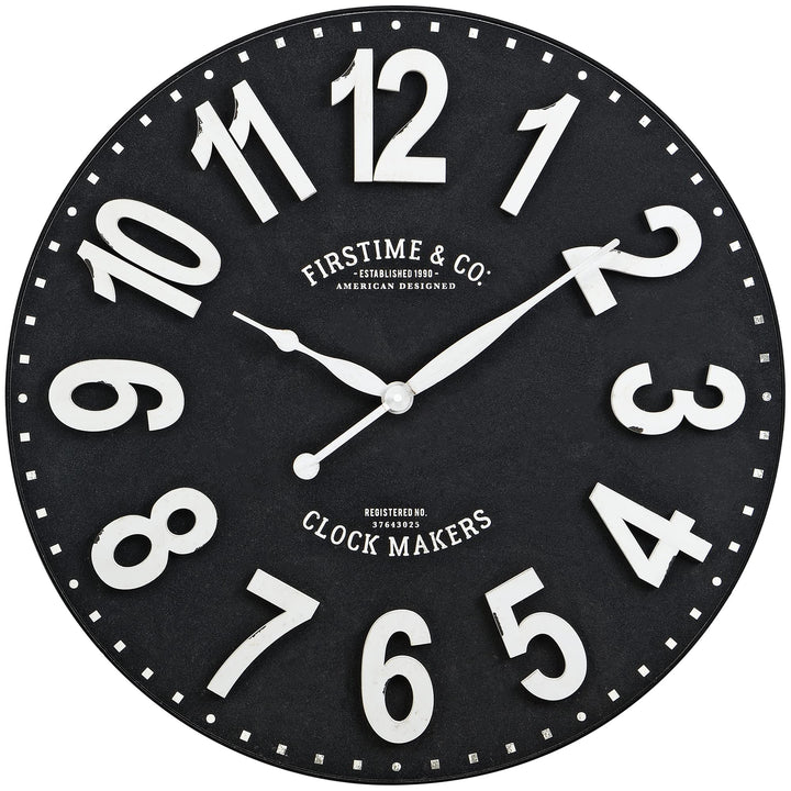 FirsTime & Co. 27" Sullivan Wall Clock Black 10081 - Diamond Home USA