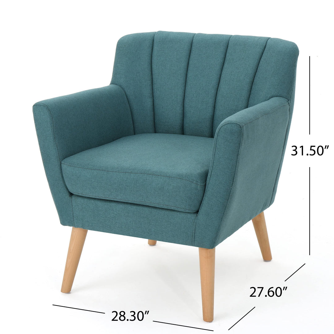 Christopher Knight Home Merel Mid Century Modern Fabric Club Chair 28.30" W x Teal - Diamond Home USA
