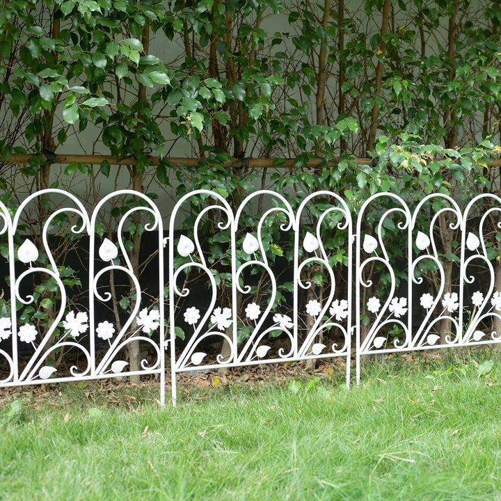 5X Folding Decorative Garden Fence ron Animal Barrier Flower Border 23.4x24.4
