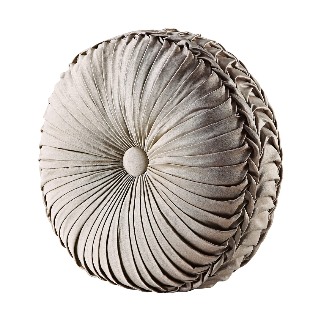 J. Queen New York "Astoria" Tufted Round Throw Pillow in Sand