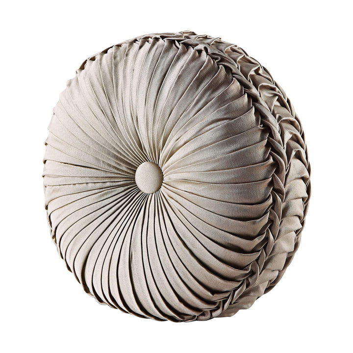 J. Queen New York "Astoria" Tufted Round Throw Pillow in Sand