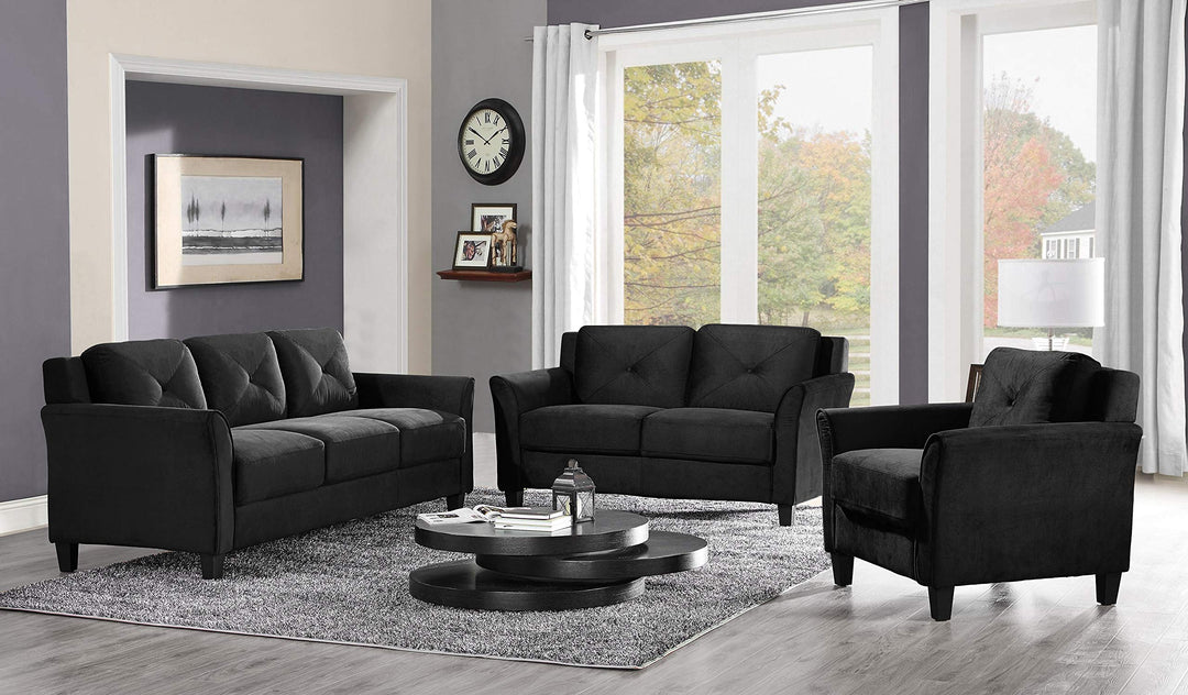 Lifestyle Solutions Harrington Loveseat 57.9"W x 31.5"D x 32.7"H Black - Diamond Home USA