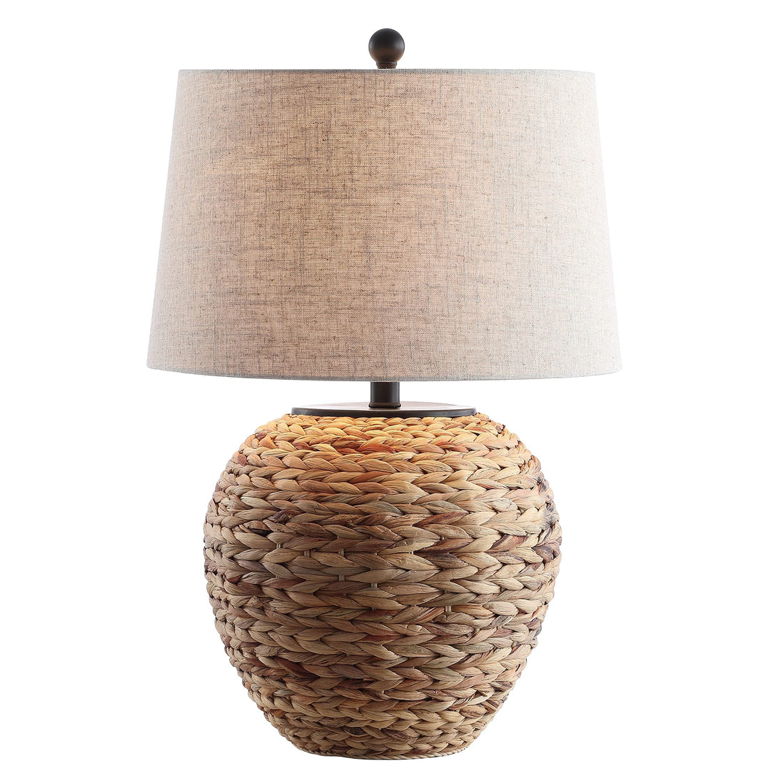 24.5" Banana Leaf Basket Led Table Lamp tural Black Brown Bohemian Eclectic Natural - Diamond Home USA