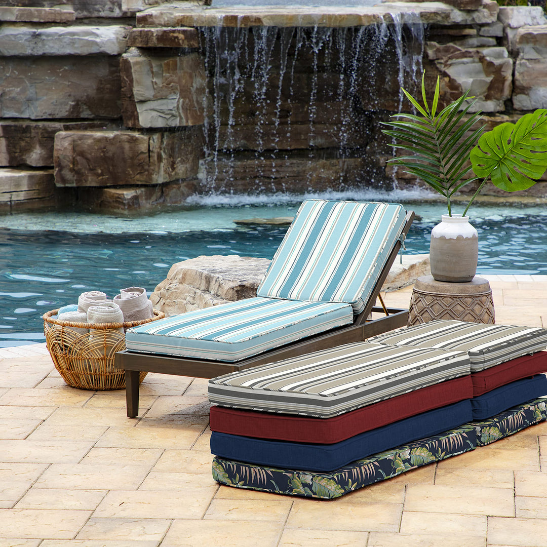 Arden Selections ProFoam Essentials Outdoor Chaise Lounge Cushion 72 x 21 French - Diamond Home USA