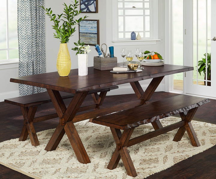 Target Marketing Systems Mandeville Mid Century Wooden Dining Bench 47.6" Brown - Diamond Home USA