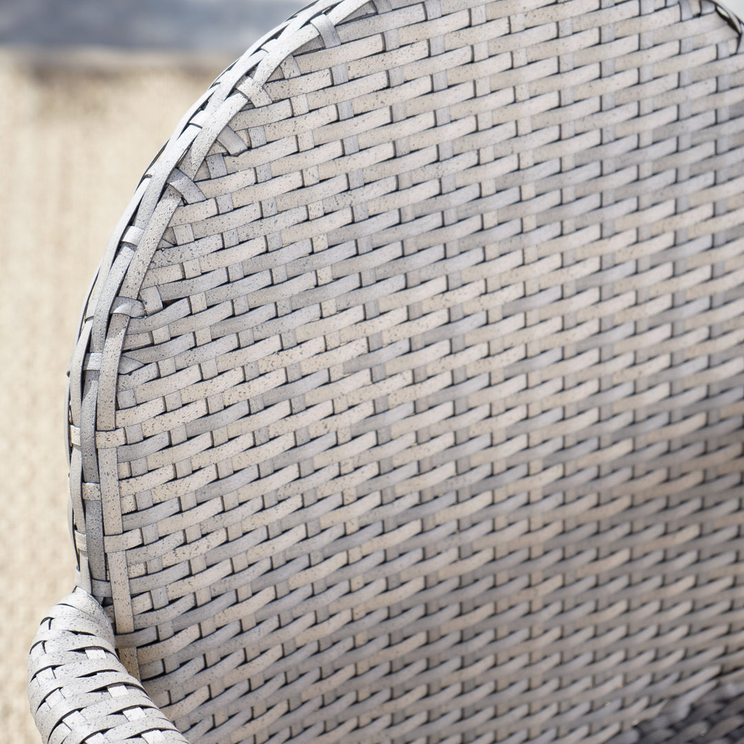 Christopher Knight Home Aurora Outdoor Wicker Armed Stacking Chairs with Chateau Grey - Diamond Home USA