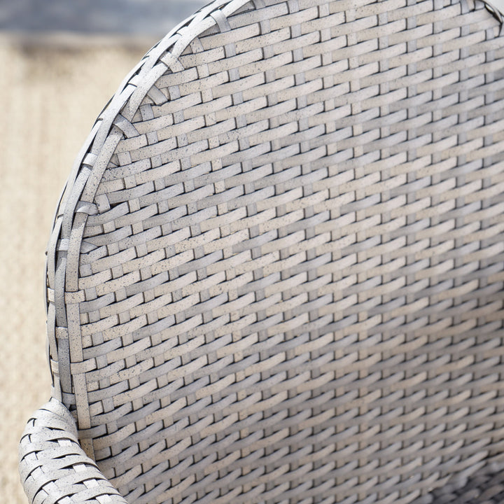 Christopher Knight Home Aurora Outdoor Wicker Armed Stacking Chairs with Chateau Grey - Diamond Home USA