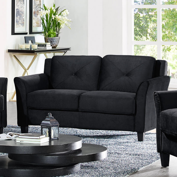 Lifestyle Solutions Harrington Loveseat 57.9"W x 31.5"D x 32.7"H Black - Diamond Home USA