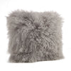 SARO LIESTYLE 100% Wool Mongolian Lamb ur Throw Pillow with Poly illing 20" 20 X 20 - Fog