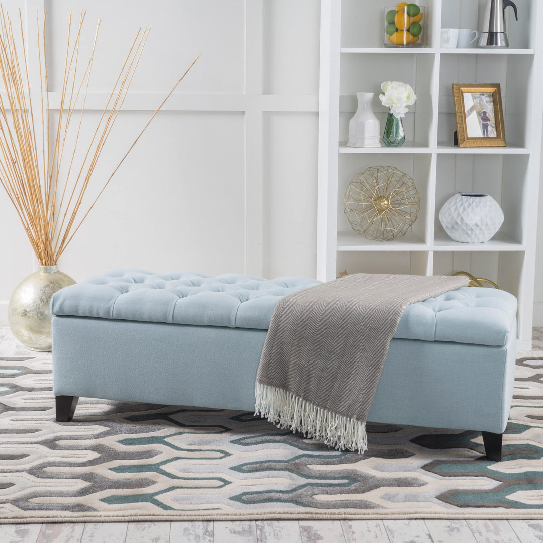 Christopher Knight Home Ottilie Fabric Storage Ottoman Dark
