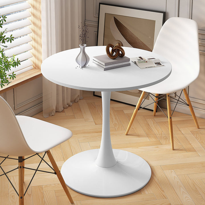 Round Dining Table Metal Base White Modern Contemporary Rectangular - Diamond Home USA