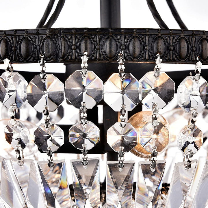 First Lighting Achenar Crystal 3-Light Semi Flush Mount - Diamond Home USA