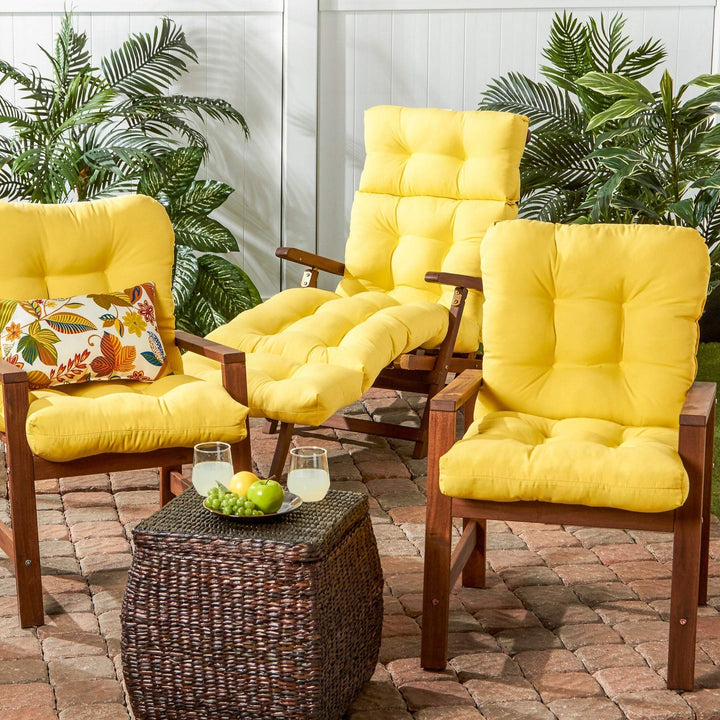 Driftwood Outdoor Yellow Seat/Back Chair Cushion Solid Modern Contemporary - Diamond Home USA