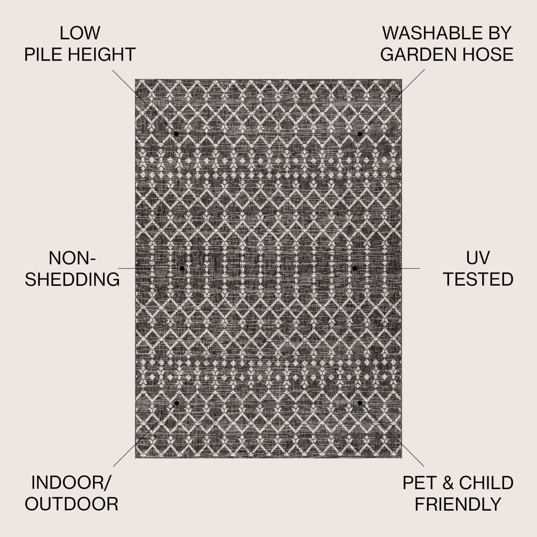 JONATHAN Y Trebol Moroccan Geometric Textured Weave Indoor/Outdoor Area Rug