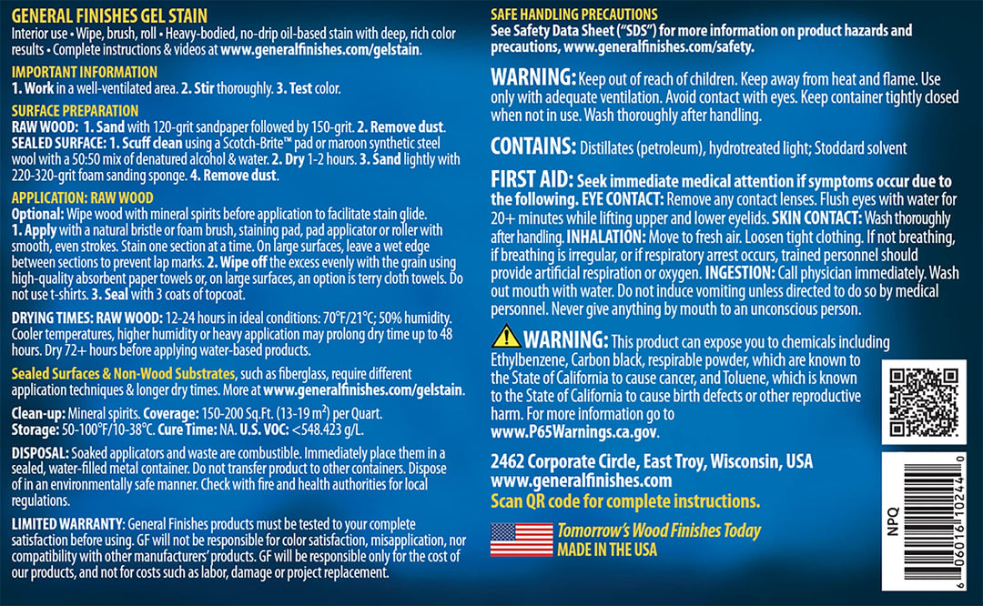 General Finishes Oil Base Gel Stain 1/2 Pint New Pine - Diamond Home USA