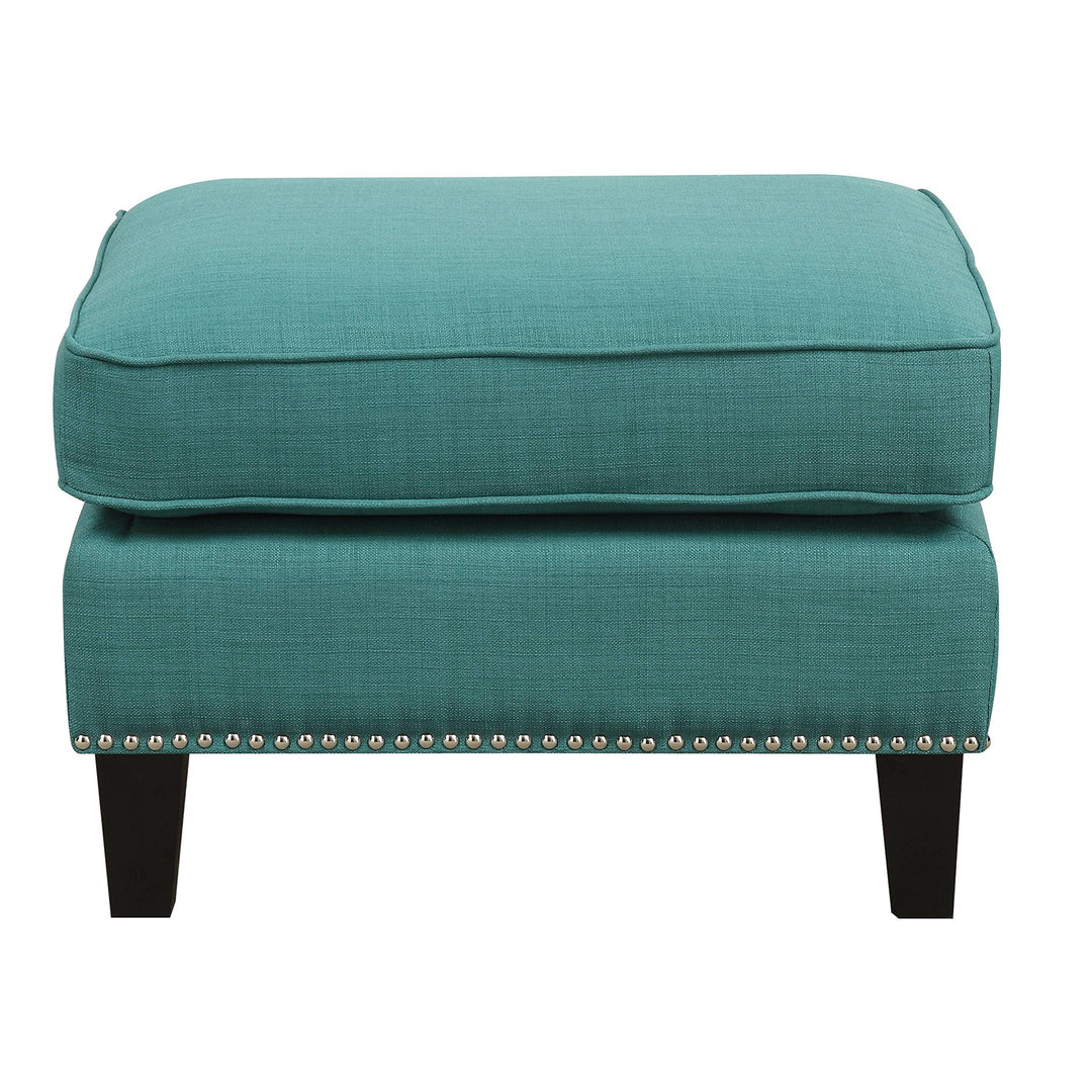 Teal Ottoman Blue Modern Contemporary Transitional Solid Rectangle Foam Wood - Diamond Home USA
