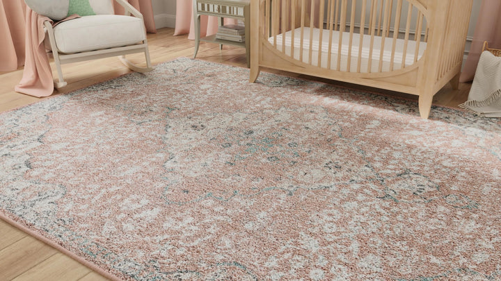 Rugs America Harper HY50B Pink Amaranth Transitional Vintage Non-Shedding Living - Diamond Home USA