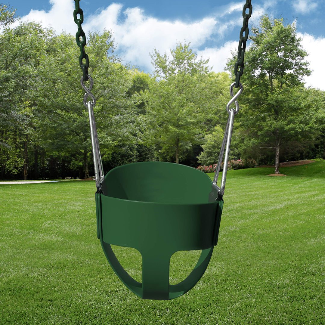 Gorilla Playsets Full Bucket Toddler Swing with Coated Chains
