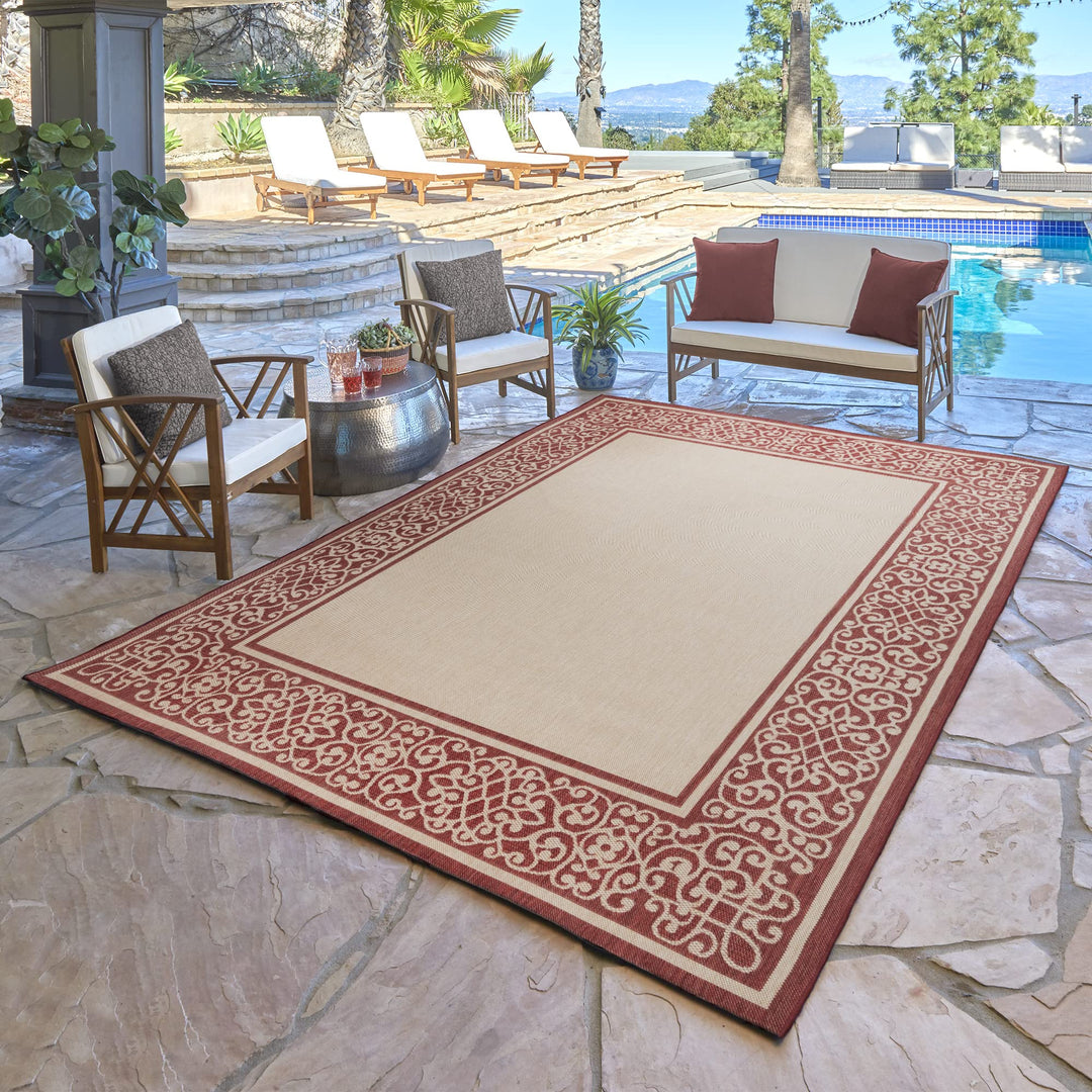 Gertmenian Indoor Outdoor Area Rug Classic Flatweave Washable Stain & UV 8'9" x 13'1" - Diamond Home USA