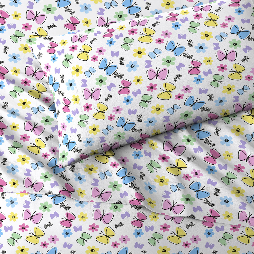 Dream Factory Kids Sheet Set Lightweight Microfiber Bed Sheets Super Soft Easy Twin - Diamond Home USA