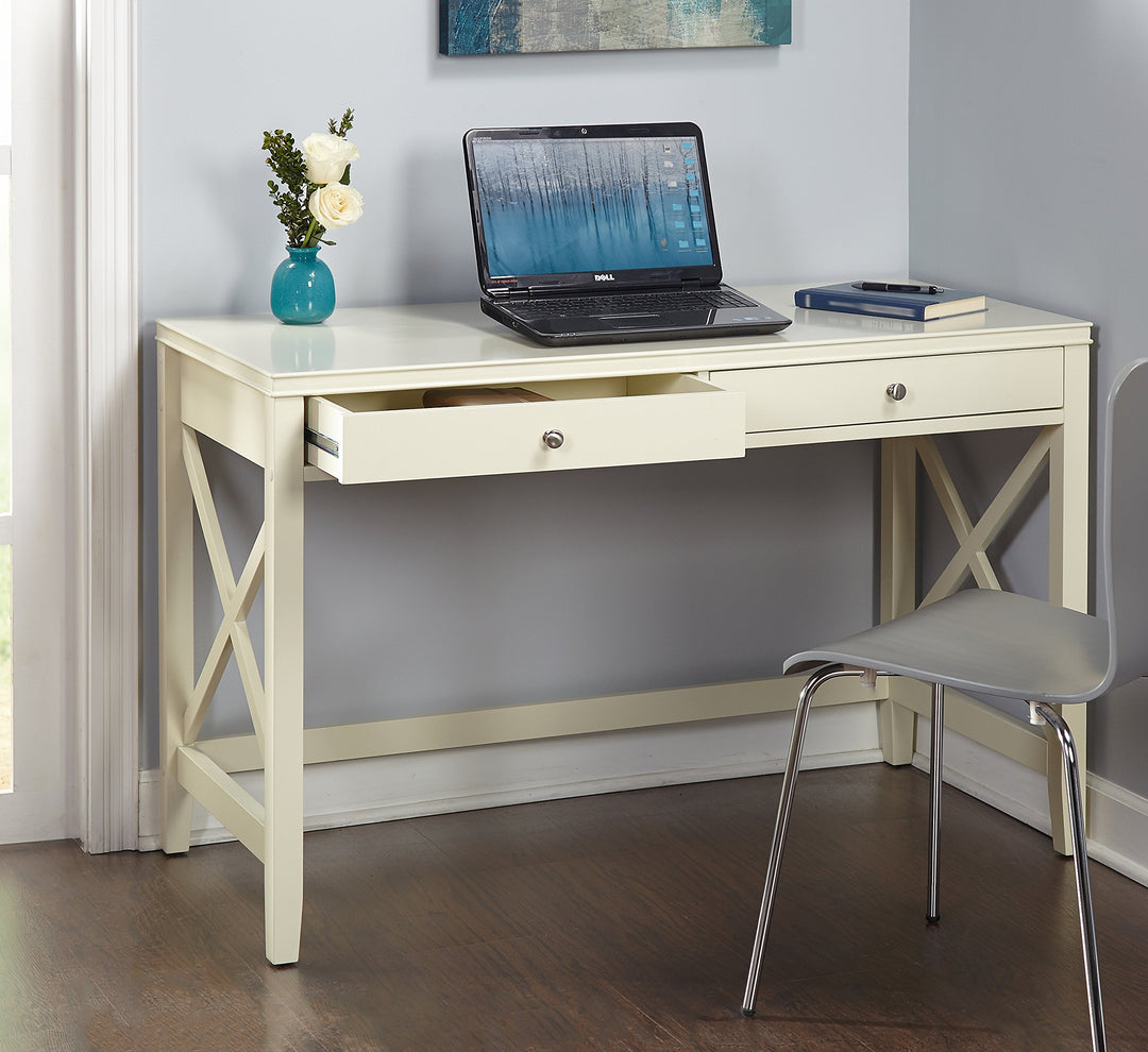 Target Marketing Systems Anderson X Wooden Desk Antique - Antique White - Diamond Home USA